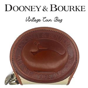 Dooney & Bourke DB Vintage Coin Bag Duck Head Leather Beige Purse All Weather